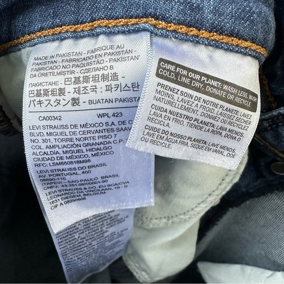 Levi’s Mile High Cropped Wide Leg Jeans Sun Devil Heat Dark Wash Button Fly - Picture 11 of 13